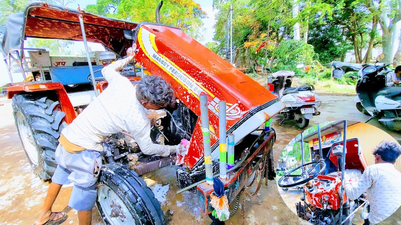 Washing My Tractor in Washing Centre | Tractor Washing | by Tractor Washing Machine | Tractor Video