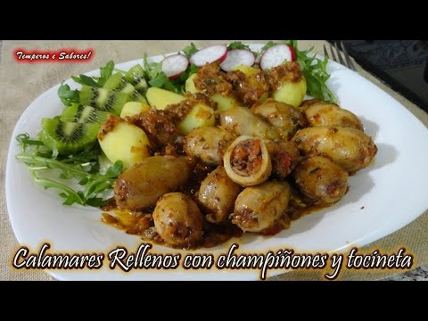 Video: Calamares Rellenos De Champiñones Y Queso