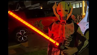 Happy Halloween!! My Costume Reveal and Playing Star Wars The Clone Wars Lightsaber Duels!