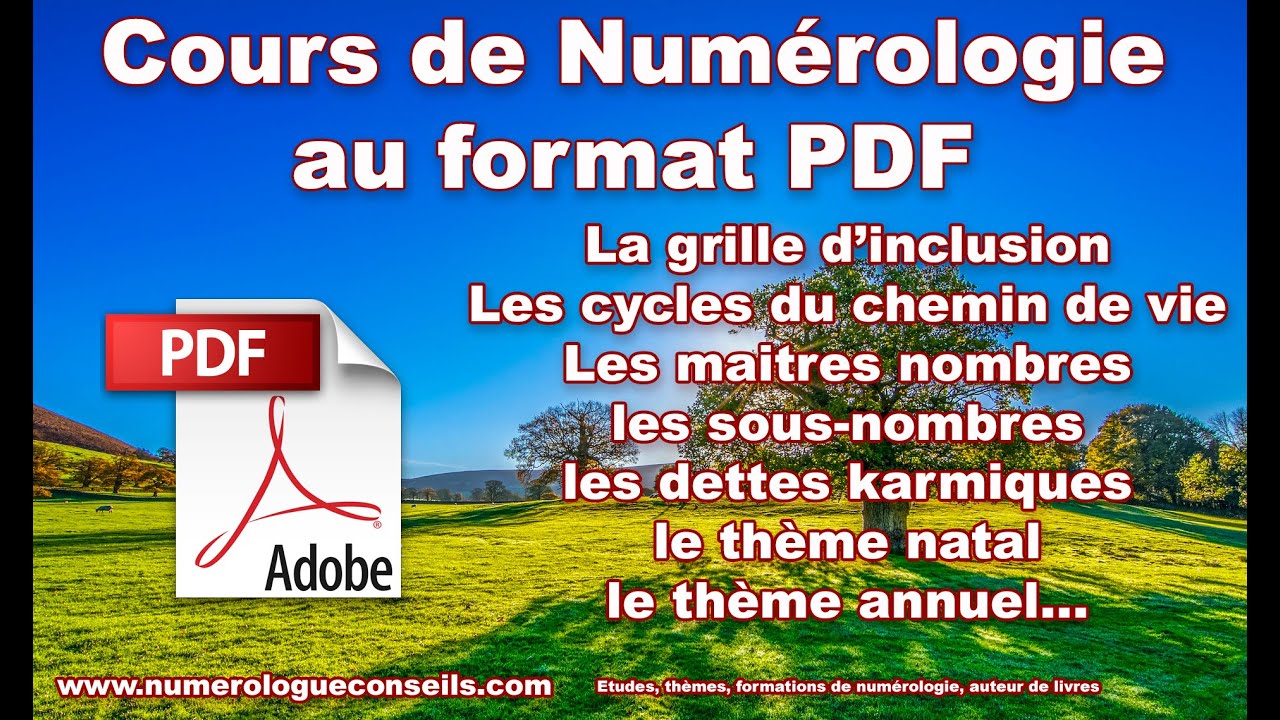 Cours de Numérologie au format PDF disponible sur www