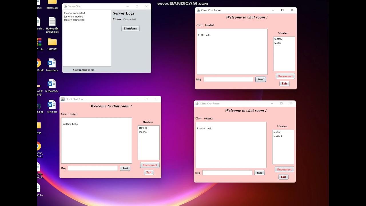 Java Swing - Multithread + Socket Client-Server chat application ...