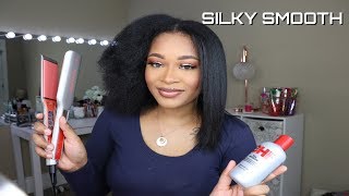 STRAIGHTENING MY NATURAL HAIR FOR THE FIRST TIME!!!