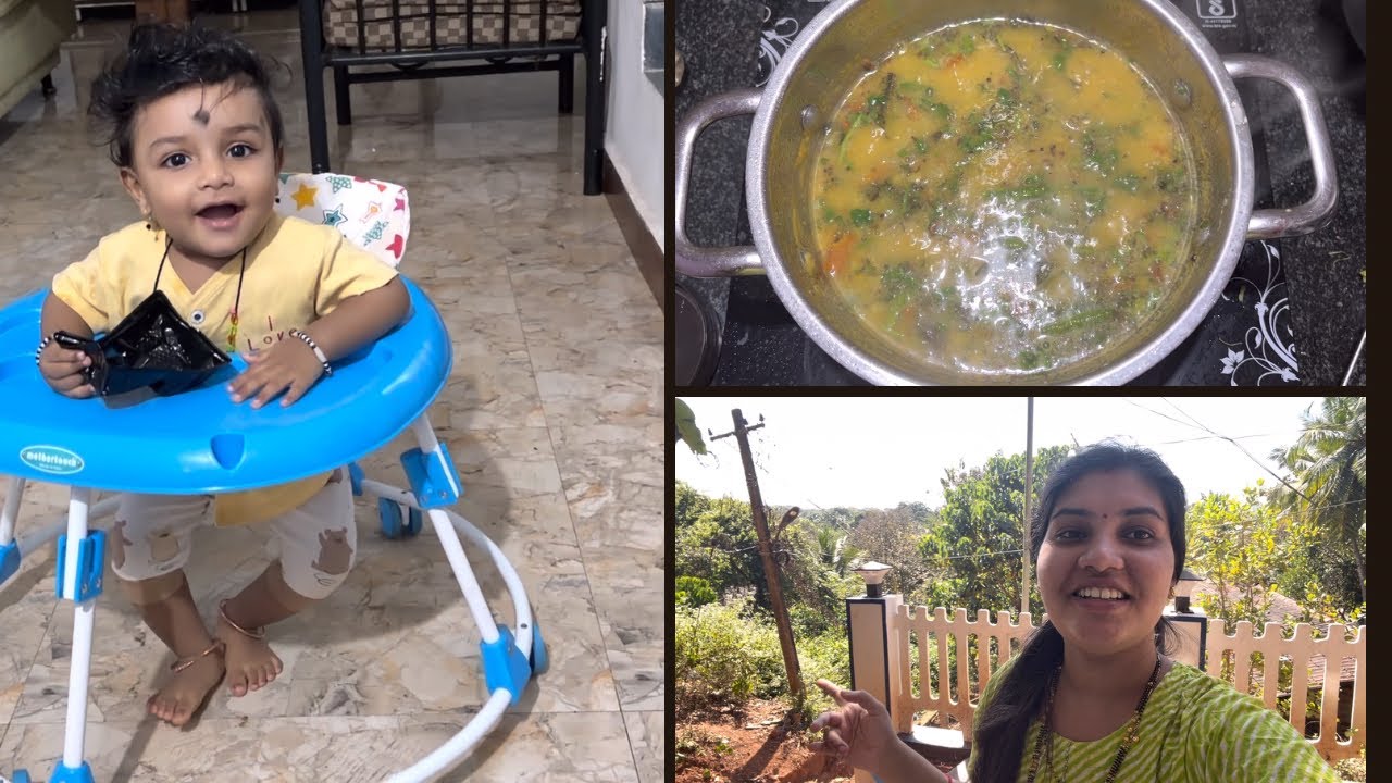 The sandal thief😱 Simple Style Dal recipe😋 Krishnav Fun time😍🥰