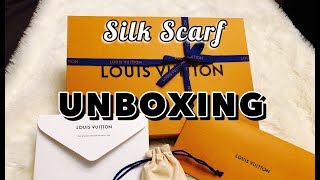 LOUIS VUITTON Silk Square Scarf Unboxing || Peteygurl