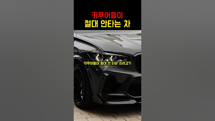 카푸어들도 절대 안타는 차 ㄷㄷㄷ