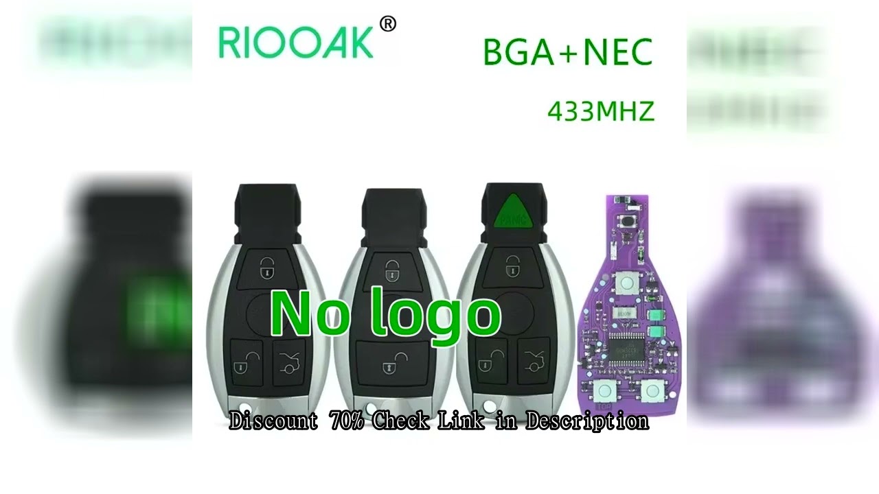 1PCS No logo  2/3/4 Buttons Remote Smart Car Key  433MHz BGA Style for MB Mercedes BENZ C E S Suppor