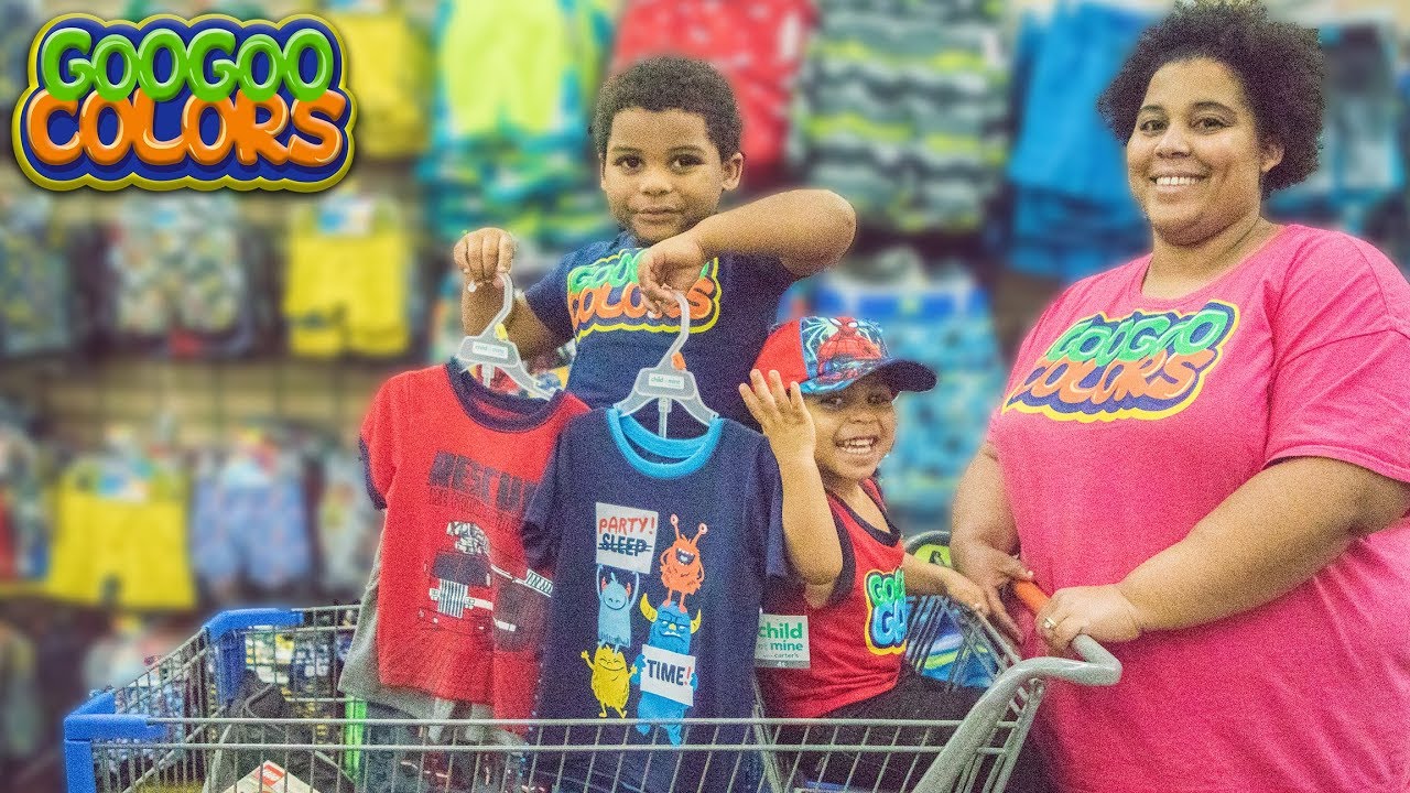 GOO GOO GAGA HELP MOM PRETEND PLAY CLOTHES SHOPPING AT WALMART! - YouTube