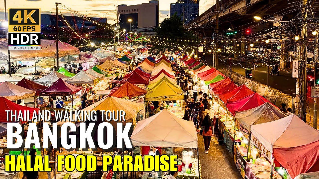 🕌 HALAL Food Paradise: Ramkhamhaeng Night Market Bangkok | Hidden Gems |4K HDR