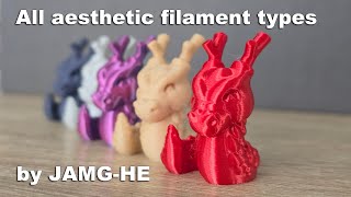 Testing all aesthetic filament types by Jamg-He (Wood, marble, matte, silk, dual color)