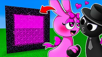 How to Make A Portal To PINKI x BLACK SPRUNKI Dimension in Minecraft!