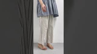 【DOORS】【WEB限定】リネンストライプイージーパンツ