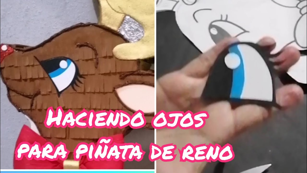 Haciendo ojos para piñata de reno navideño - YouTube