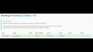 LeetCode Bi-Weekly Contest 110