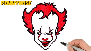 How to Draw Pennywise Easy | Halloween Drawings