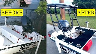 HOW TO MAKE A SMALL BOAT FIBERGLASS REAR DECK FOR POLING PLATFORM   DIY START TO FINISH