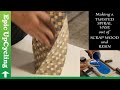 Making a complicated twisted spiral vase out of wood and blue epoxy resin