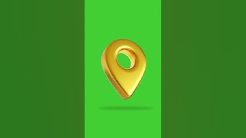 Golden Location Pin 3D Icon on Green Screen Background