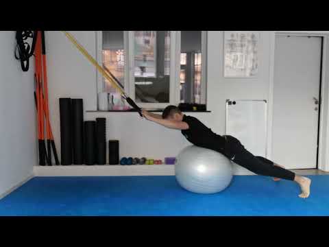 Prone Lat Pulldown on Swiss Ball