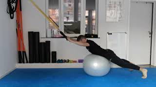 Prone Lat Pulldown on Swiss Ball