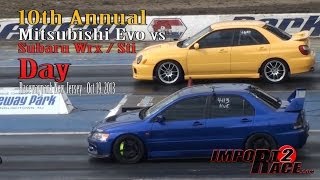 10th annual Mitsubishi EVO vs Subaru Wrx/Sti day Drag Race 34 Mitsubishi Lancer Rs Evo 5 Vs Subaru Impreza Sti Ra Version 5