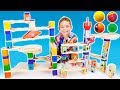 Parcours de billes gant en bois  learn colors for kids