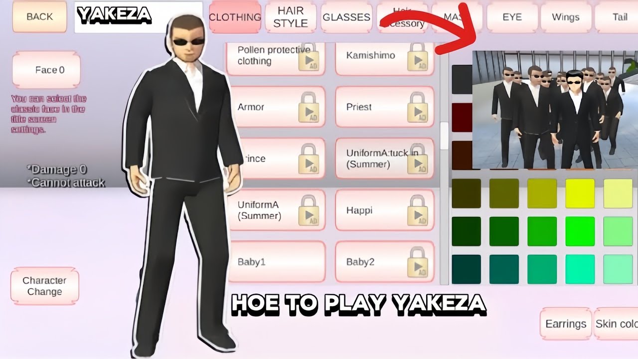 Becoming a Yakuza Character in Sakura School Simulator