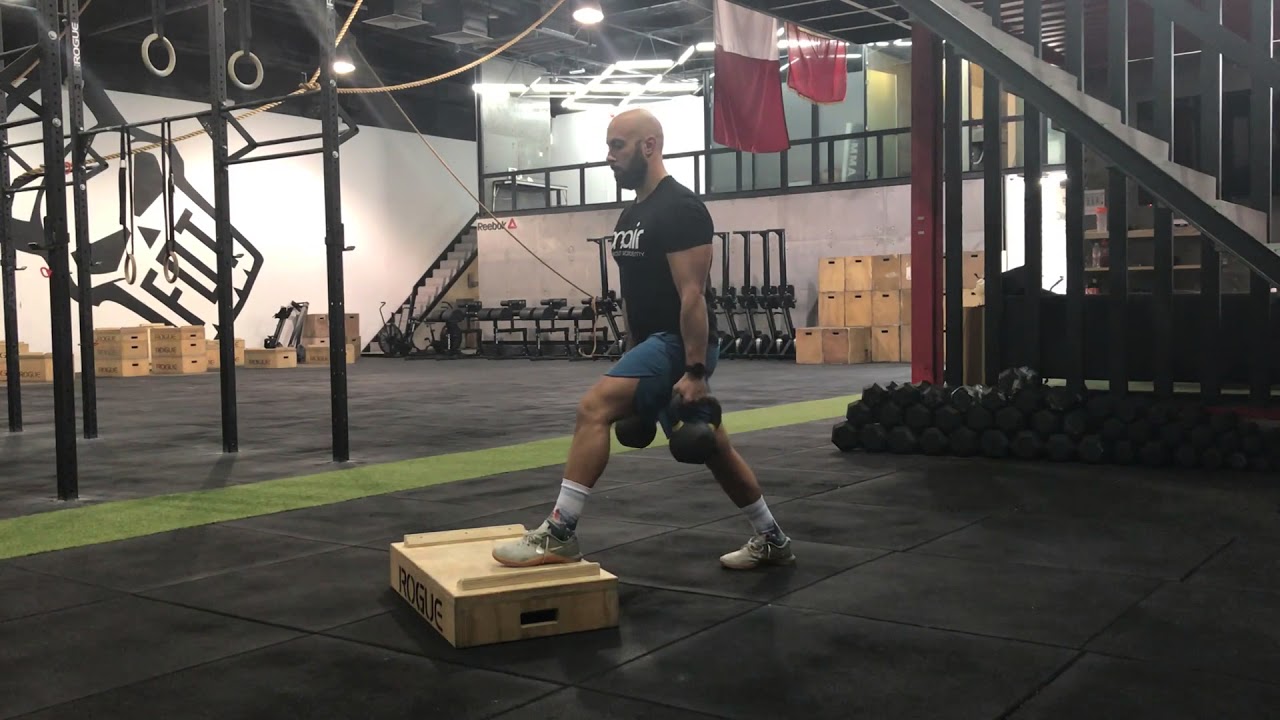 Functional Strength - Front Foot Elevated Double Kettlebell Carry Split ...