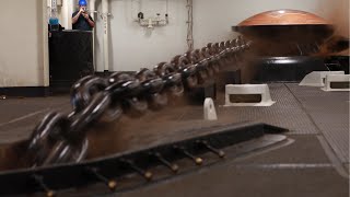 Famous Dangerous Job: US Navy Aircraft Carrier drops MASSIVE Anchor at Full Speed Profile