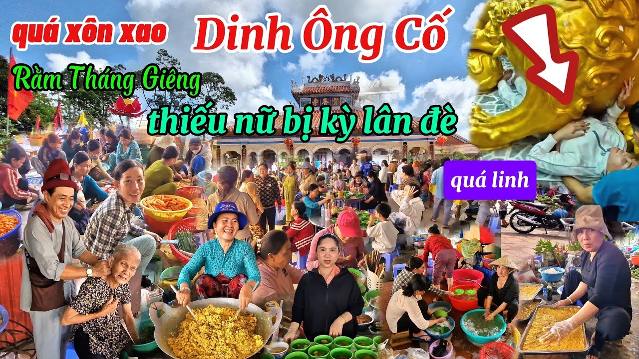 Rằm Tháng Giêng quá xôn xao chuyện thiếu nữ bị kẹt dưới con kỳ lân đá khổng lồ tại dinh sơn trung