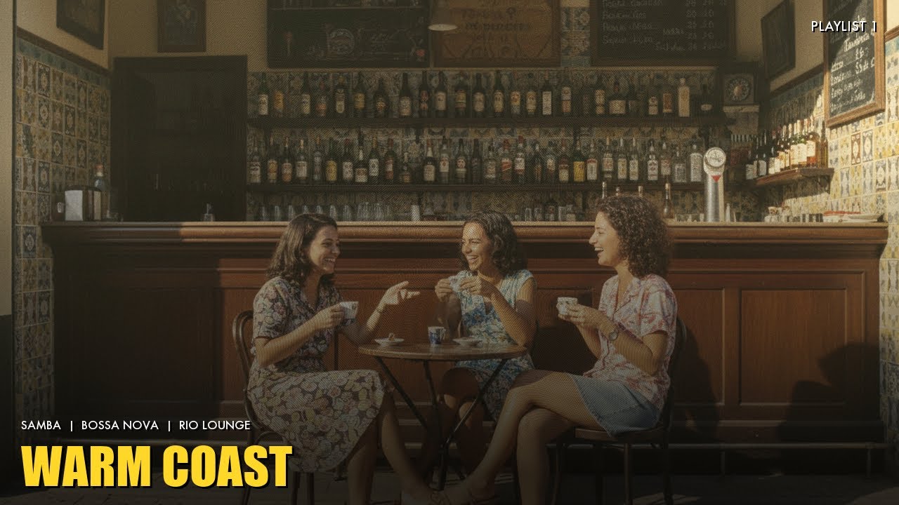 Warm Coast ☕ Bossa Nova at a Rio Sidewalk Cafe