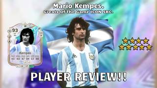 ⭐⚽  93 Rated Mario Kempes Player Review! Greats Of The Game ICON SBC! ⚽🔥 FC 26 Ultimate Team