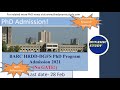 BARC HRDD-DGFS PhD Program Admission 2021 (No GATE!)