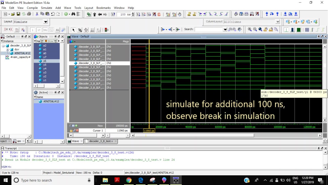 ModelSim Verilog Tutorial Decoder YouTube