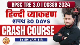 DSSSB/BPSC General Hindi Crash Course #3 | Hindi By Shivam Tyagi