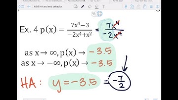 Rational Functions   Horizontal Asymptotes and End Behavior