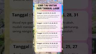 Cari tau watak dari tanggal lahir #shorts #tips