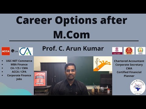 Career Options after M.Com | Tamil | Prof. C. Arun Kumar