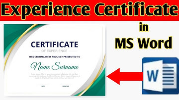 Printable Experience Certificate in Ms Word Hindi Tutorial || Design Certificate in Word