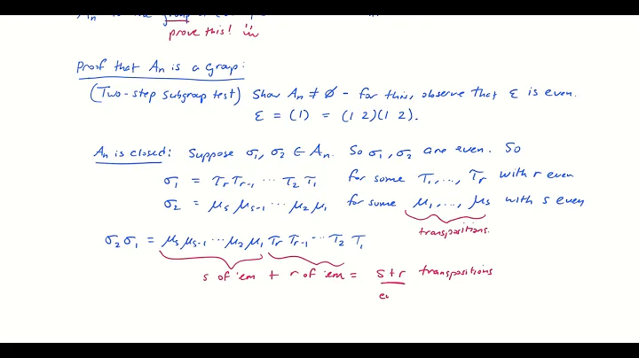 VLOG The Alternating Group on n Elements