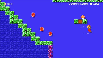 Super Mario Maker Levels: "Underwater Spiny Field"