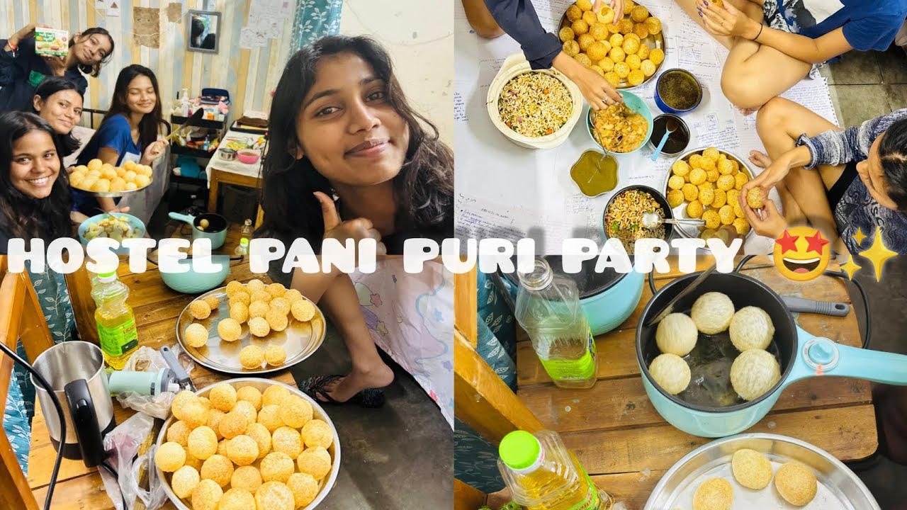 Hostel Pani Puri Party 😋 | DIY Street Food Fun | pani puri in NEHU ...