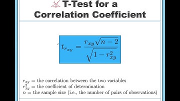 T-Test for a Correlation Coefficient and the Coefficient of Determination