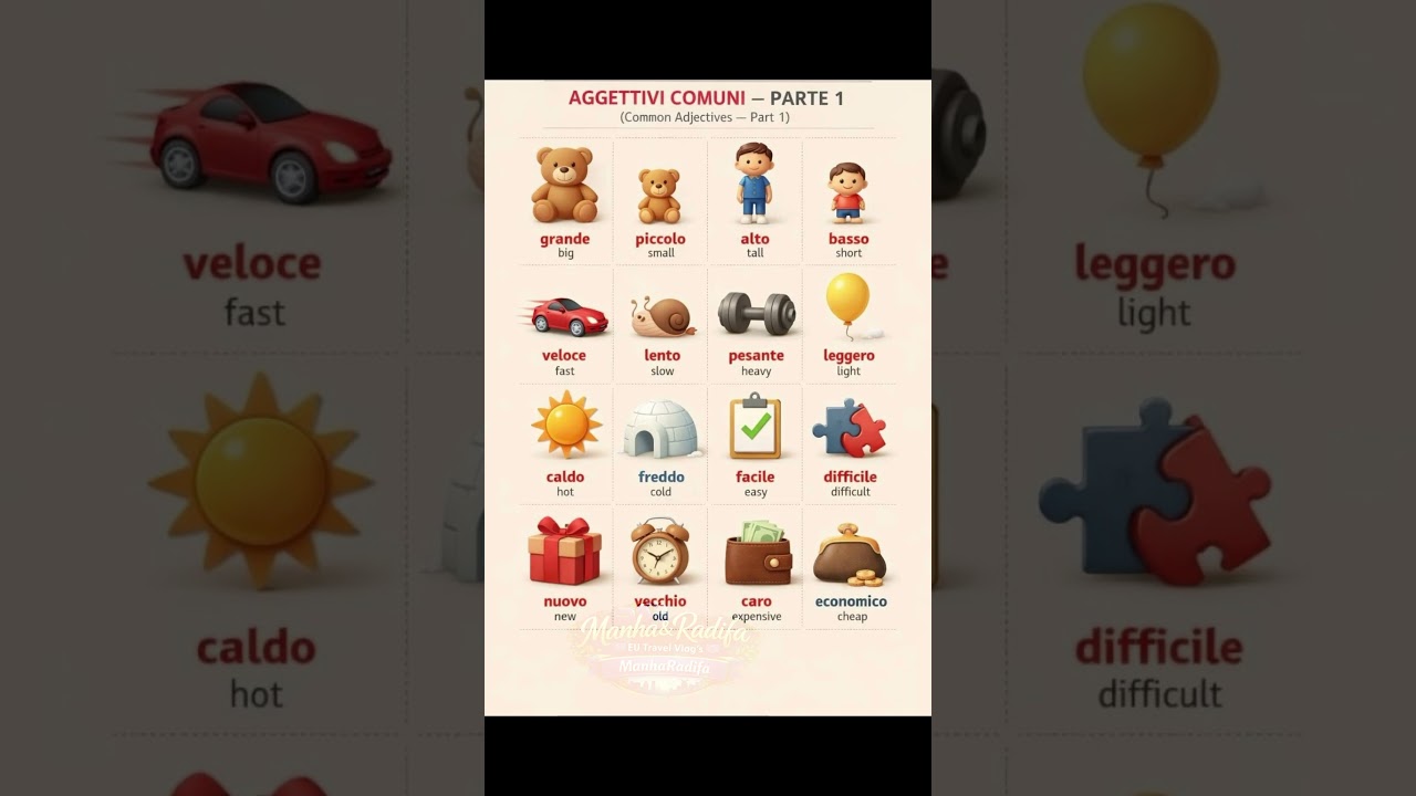 Important Italian adjective  ￼