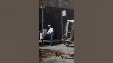 Mailman collects mail in 1903 - Restored Footage