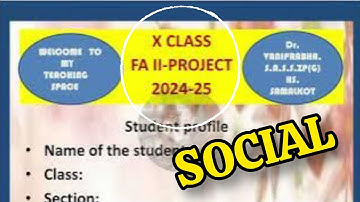 10th Class 💯SOCIAL FA-2 Project Work 2024-2025 | 10th 💯FA-2 SOCIAL Project Work | Social Project #fa