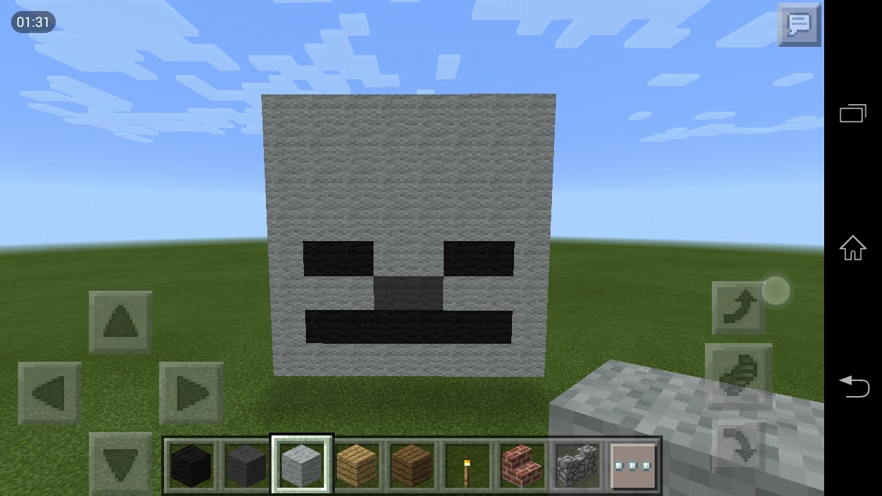 Minecraft Skeleton Head Pixel Art