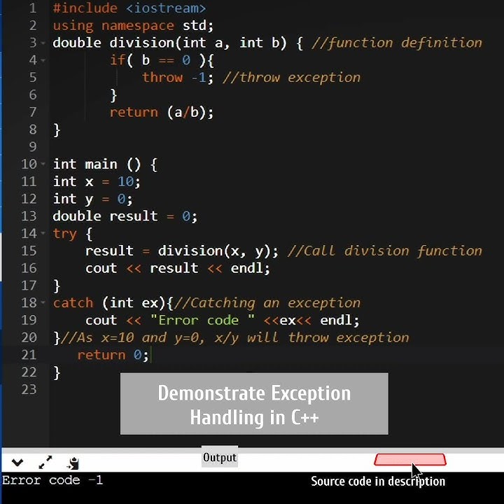 Exception Handling in C++ | try catch statement in C++ #cpp #coding # ...