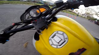 Epic Counter Steering on Naked Bike