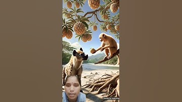 The monkey🐒 lived on a custard apple tree and the woodcutter💦🙉 became his friend 😭#ai #monkey #tree