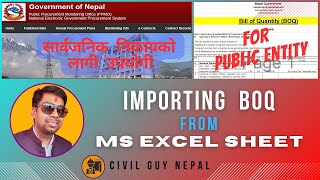 Importing BOQ from Excel Sheet| Procurement of WORKS NCB |Bolpatra For Beginners |Bolpatra Tutorial screenshot 4